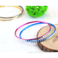 Engraved Shiny Aluminum Bangle Plated Colorful Bracelet